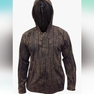 Stonewashed Boho baja Hoodie & Front Pocket,Men XL
